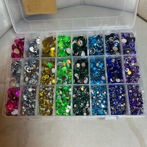 Rhinestone Box Round‎ Flatback  multiple colors